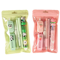 Lot de 6 stylos correcteurs mignons, gel effaçable, stylo à bille 10 couleurs, crayon, cadeau, papeterie de dessin animé