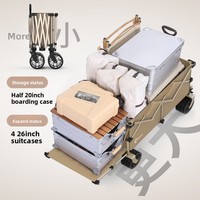 Chariot de camping pliable Bavay North Joy Plus en alliage d'aluminium grande capacité avec siège inclinable pour enfants BH-S14 Chine
