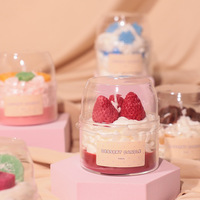 Creatieve realistische dessertbeker geurkaars met handgemaakte fruittopping, sojawas kaars, hoog-esthetische huisdecoratie & cadeau