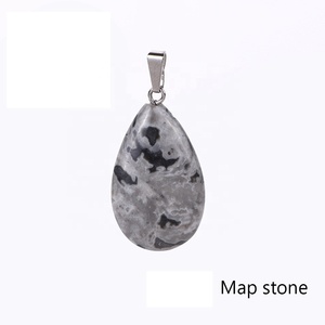 Collier pendentif en pierre de guérison naturelle, pendentif en forme de goutte d'eau, multicolore, en cristal de Quartz naturel, boucle en <span class=keywords><strong>acier</strong></span> inoxydable - Product Image 6