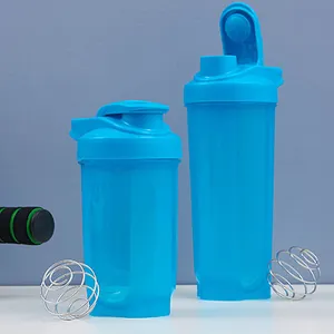 Botella de plástico no tóxico para agitar, duradera, con tapa, mezclador de proteínas, deportiva, 500Ml