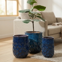Pot de fleurs en céramique moderne nordique pour intérieur et extérieur, grand pot à texture de pierre émaillée pour jardin vertical à domicile, pots et jardinières