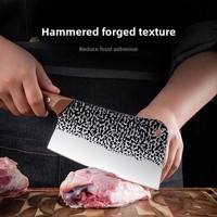 Couteau à découper la viande professionnel de chef, en acier inoxydable forgé à la main, lame de 190 mm, style rétro, noirâtre