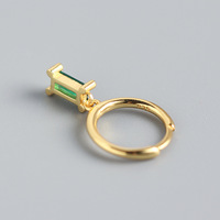 Boucles d'oreilles tendance pour femme, mini pendantes, plaquées or, en argent tibétain, avec fleur, diamant et zircone cubique, style Huggie Hoop