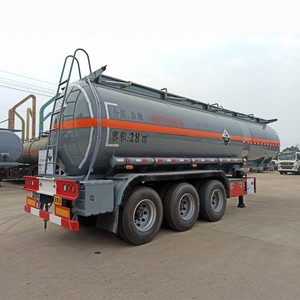 Semi-remorque de livraison de produits chimiques liquides 30CBM à 3 essieux, en acier inoxydable avec revêtement PE, pour le transport de produits corrosifs (soda et acide) - Product Image 5