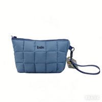 Sac à main matelassé en nylon de luxe avec logo personnalisé, sac de maquillage imperméable pour femme, fermeture éclair durable