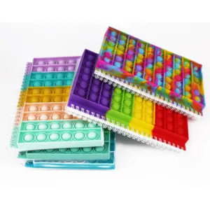 Custom Trending Rainbow A5 antistress Silicone Pop Bubble Cover giocattolo di alta qualità diario Notebook per bambini ragazzi ragazze