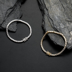 3mm2 Claw Tennis <b>Bracelet</b>, Single-row Bag Set With 2-claw Zircon Necklace for Women Tanjing Fashion Lijing Necklace - Product Image 3