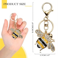 Porte-clés en cuir abeille orné de diamants, pendentif de sac pour femme, cadeau créatif transfrontalier, best-seller