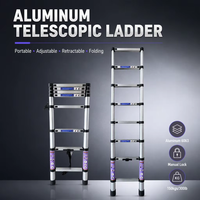 Échelle télescopique multifonctionnelle en alliage d'aluminium, antidérapante, portable, pour l'entretien intérieur et extérieur
