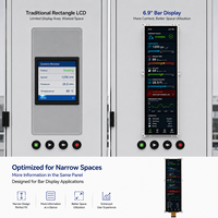 شاشة TFT LCD ممتدة مقاس 6.9 بوصة من TMK بدقة 720*1440 IPS MIPI وسطوع عالي 1000cd/m مع إضاءة خلفية LED واسعة النطاق الحراري -30 درجة مئوية إلى +85 درجة مئوية