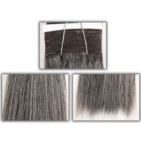 Cheveux brésiliens Remy à double trame, tissage court Yaki lisse # 44 # 34 # 51 # 280 lots de mèches grises mélangées effet piano, permanentées