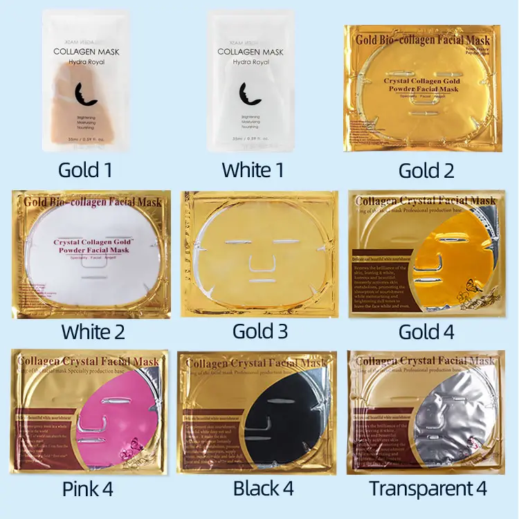 Custom Logo Korean Organic Jelly Beauty Face Maskss Skin Care Gold Collagen Korean Face Sheet Maskss