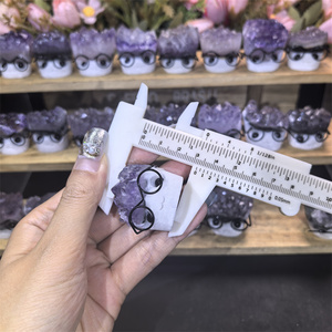 Venta al por mayor de piedra de cristal pulida rectangular de alta calidad para sanación y <span class=keywords><strong>meditación</strong></span>, racimo de amatista, regalo de moda Hamtaro, Kindfull - Product Image 6