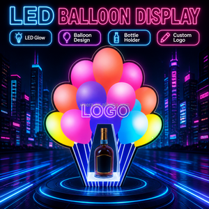 Custom Bar Nightclub KTV Party Happy Birthday Balloon Shape Light Up Liquor Display <b>Stand</b> LED VIP Champagne Bottle Presenter - Product Image 1