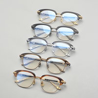 Nouveau japonais fait à la main 100% pur acétate titane optique luxe lunettes cadres hommes haute qualité Style ordinateur diamant visage