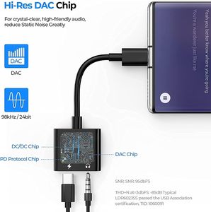 <b>USB</b> <b>C</b> to 3.5mm Headphone and Charger <b>Adapter</b>, 2 in 1 Type <b>C</b> to Mic Jack Dongle Cable for S23 S22 S21 S20 Ultra Note 20 10 Plus - Product Image 2