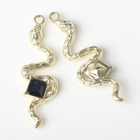 Personnalisé Simple Alliage Carré Zodiaque Serpent Petit Pendentif À Charmes DIY Bracelet Collier Accessoires