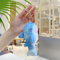 12cm mignon dessin animé Mini requin en peluche jouet personnalisé coton tissu peluche animaux porte-clés pendentif porte-clés pour grue Machine