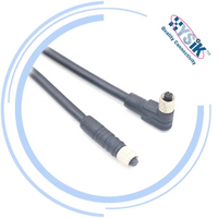 Cable de Sensor M5 blindado, conector circular M5 de 3 pines y 4 pines en ángulo recto, conector impermeable