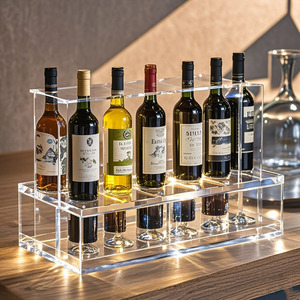 ที่เก็บขวดแชมเปญหรูหราสำหรับเฟอร์นิเจอร์ห้องนั่งเล่นบ้านที่เก็บไวน์และเครื่องดื่มอะคริลิคใส - Product Image 3