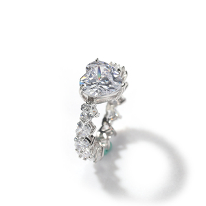 Anello Delicato a Forma di Cuore con Zirconi, Anelli <span class=keywords><strong>per</strong></span> Coppie, Gioielli Luccicanti, <span class=keywords><strong>Regalo</strong></span> <span class=keywords><strong>per</strong></span> Donne, Gioielleria Hip-Hop - Product Image 6