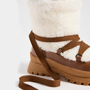 2024 Logo personnalisé femmes hiver chaud <span class=keywords><strong>bottes</strong></span> mode <span class=keywords><strong>fille</strong></span> fausse fourrure bottines semelle épaisse plate-forme PU semelle intérieure daim matériel neige - Product Image 5