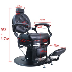 Men's Retro Oil-<b>Head</b> Chair Height-Adjustable Synthetic Leather Shaving Face Hair <b>Styling</b> Chair for Barber Shops and Hair Salons - Product Image 6