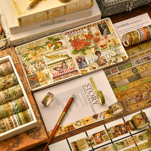 Set de Cintas Decorativas Washi de la Colección Chronicle, 36 Unidades, Estilo Retro, Hecho en China, para Productos Transfronterizos - Product Image 3