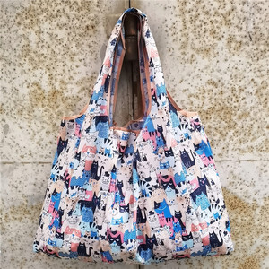 Cartoon Folding Shopping Bag Large Size Waterproof <b>Nylon</b> Reusable Grocery <b>Tote</b> Bag For Daily Use - Product Image 4