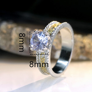 Bague de fiançailles classique en cristal, élégante pour le quotidien, pour femme, vente en gros - Product Image 5
