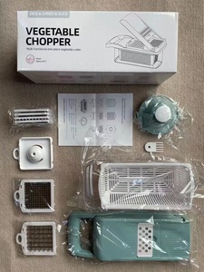 Phụ Kiện Nhà Bếp 14 Trong 1 Thực Phẩm Cutter Veggie Hành Tây Chopper Mandoline Slicer Đ<span class=keywords><strong>a</strong></span> Chức Năng Rau Cutter - Product Image 6