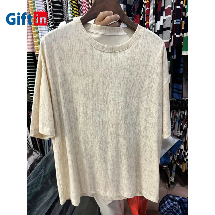 Wholesale custom oversized crewneck batik printed t shirt cotton blank tshirt streetwear personalized logo t shirt for men