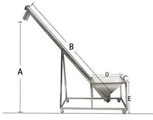 खाद्य ग्रेड स्टेनलेस स्टील रासायनिक कण तंबाकू पाउडर स्क्रू फीडर स्क्रू कन्वेयर बेच रहा है