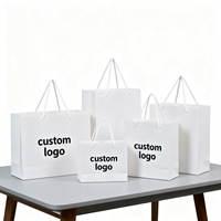 Tas Belanja Kertas Logo Kustom Warna Putih Coklat Hitam