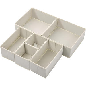 Organisateur de vêtements personnalisé épais beige, lot de 12, multifonctionnel, durable, pliable, pour sous-vêtements et tiroirs de rangement - Product Image 1