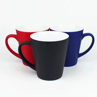 Tasses magiques coniques à changement de couleur en céramique et porcelaine de 12 oz, réutilisables, sans danger pour les aliments, compatibles lave-vaisselle et micro-ondes, pour la sublimation en gros
