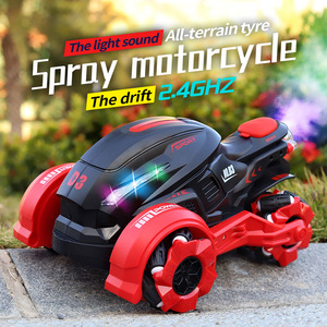 Nhà Máy Âm Nhạc Ánh Sáng Phun Bốn Bánh Ổ Đĩa Điện Xe Máy Điều Khiển Từ Xa Nhào lộn Đồ Chơi RC Diễn Viên Đóng Thế Xe 360 - Product Image 4