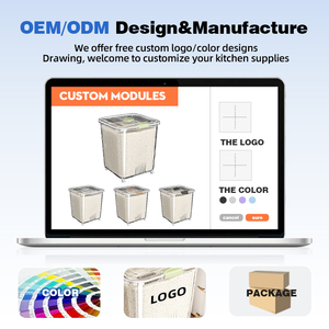 Wanuo 25kg công suất lớn kín gạo lưu trữ container chống ẩm chống côn trùng nhà bếp gạo container với bánh xe - Product Image 6