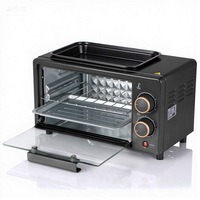 Mini-four grille-pain électrique de cuisine domestique en acier inoxydable avec plaque de cuisson, pour usage extérieur, porte vitrée, minuterie programmable
