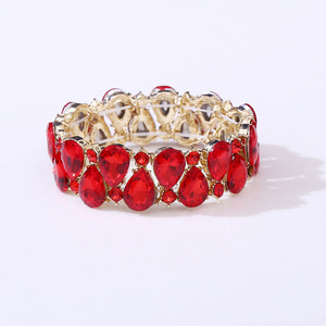 Bracciale da sposa da donna in lega con perline e cordino elastico, con strass di cristallo taglio a pera, bestseller transfrontaliero Europa-America - Product Image 6