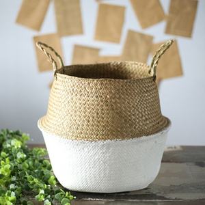 Vente en gros de paniers à ventre en jonc de mer faits à la main, décors de pots de plantes à fleurs, panier en jonc de mer, boîte en carton simple - Product Image 5