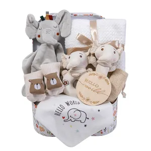 Set regalo personalizzato adorabile Baby Shower Set regalo neonato per ragazzo e ragazza cotone morbido di alta qualità