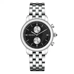2020 New Pop Design Custom Private LOGO Men's Watches 316L Stainless Steel Strap Japan Movement Quartz Chronograph Wristwatch