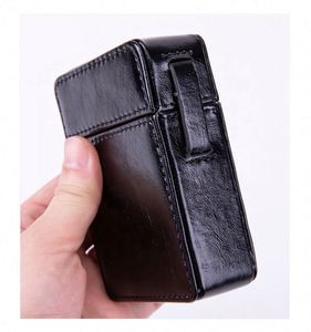 Estuche para Cigarrillos de Cuero PU con Tapa Abatible y Bolsillo para Encendedor, Organizador Resistente a Arañazos, Caja de Regalo Personalizada - Product Image 3