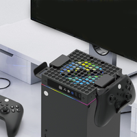 Ventilateur de refroidissement RGB pour console Xbox Series X avec support pour casque et crochet pour manette, accessoire anti-poussière et dissipation thermique
