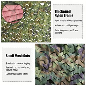 <span class=keywords><strong>Filet</strong></span> de <span class=keywords><strong>camouflage</strong></span> durable en PET/PE pour la chasse, dissimulation en forêt, désert, marine, entraînement, protection solaire, décoration de véhicule, utilisation extérieure - Product Image 4