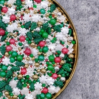 100g de pépites solides pour gâteaux, ingrédients de décoration de pâtisserie avec des perles de sucre mélangées, version améliorée pour Noël