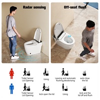 WC intelligent automatique de luxe à double chasse avec bidet électronique intégré et fonction de lavage automatique, version Deluxe, siphon en P inclus