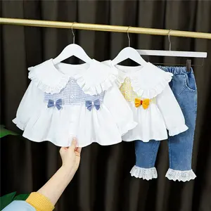 Autumn girls clothing sets elegant baby girls' clothing sets fashion kids wear